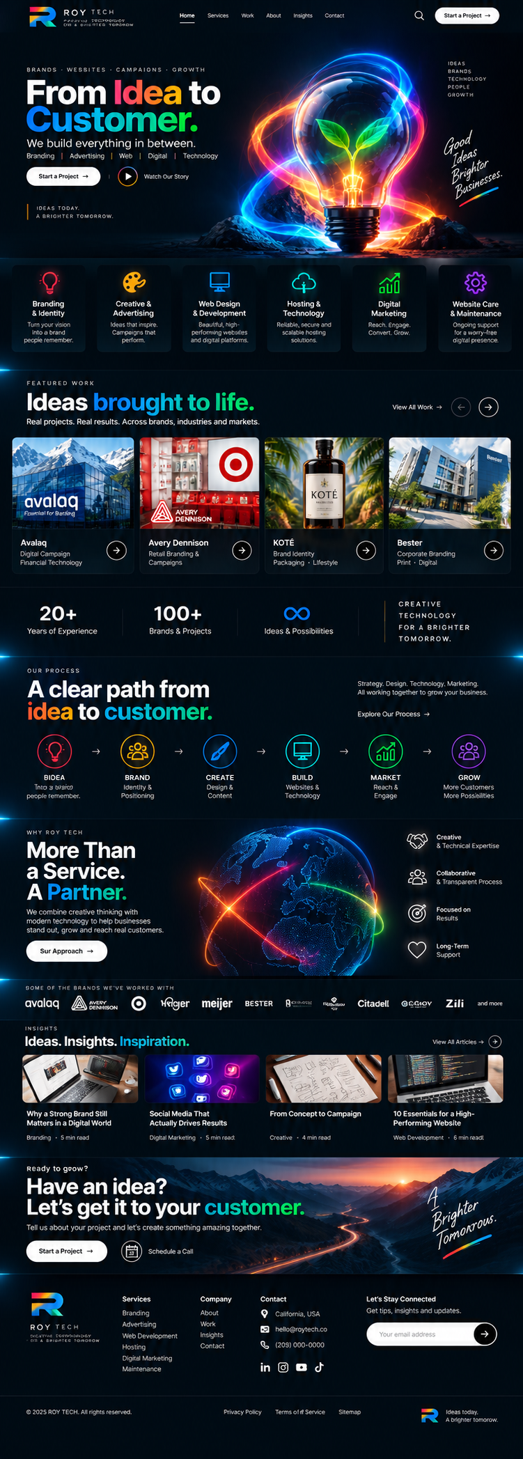 Glowing idea bulb with a growing sprout, representing creativity, technology and business growth